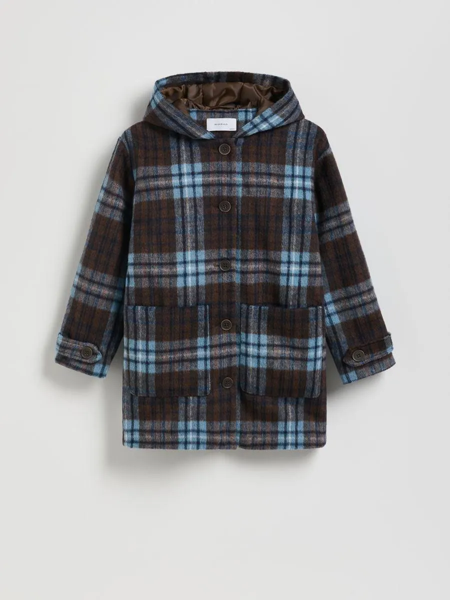 Jednořadý kabát se směsí vlny