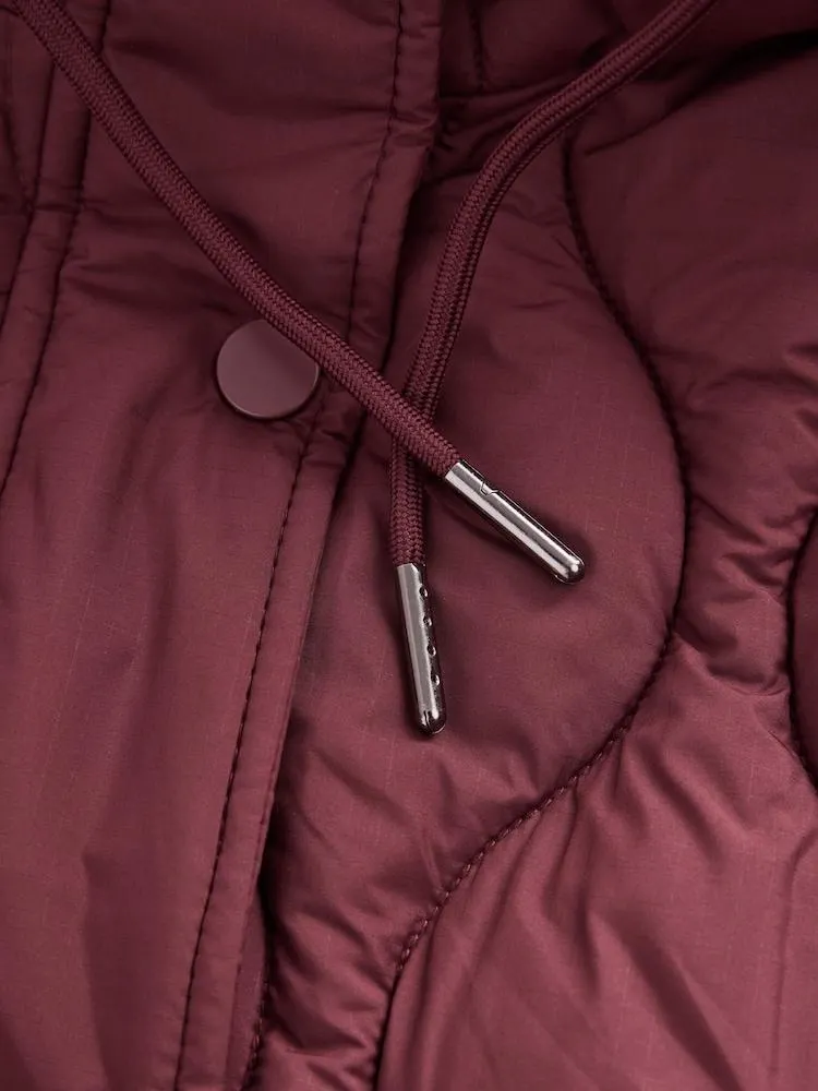 Vínově červená - Lehké prošívané Bunda