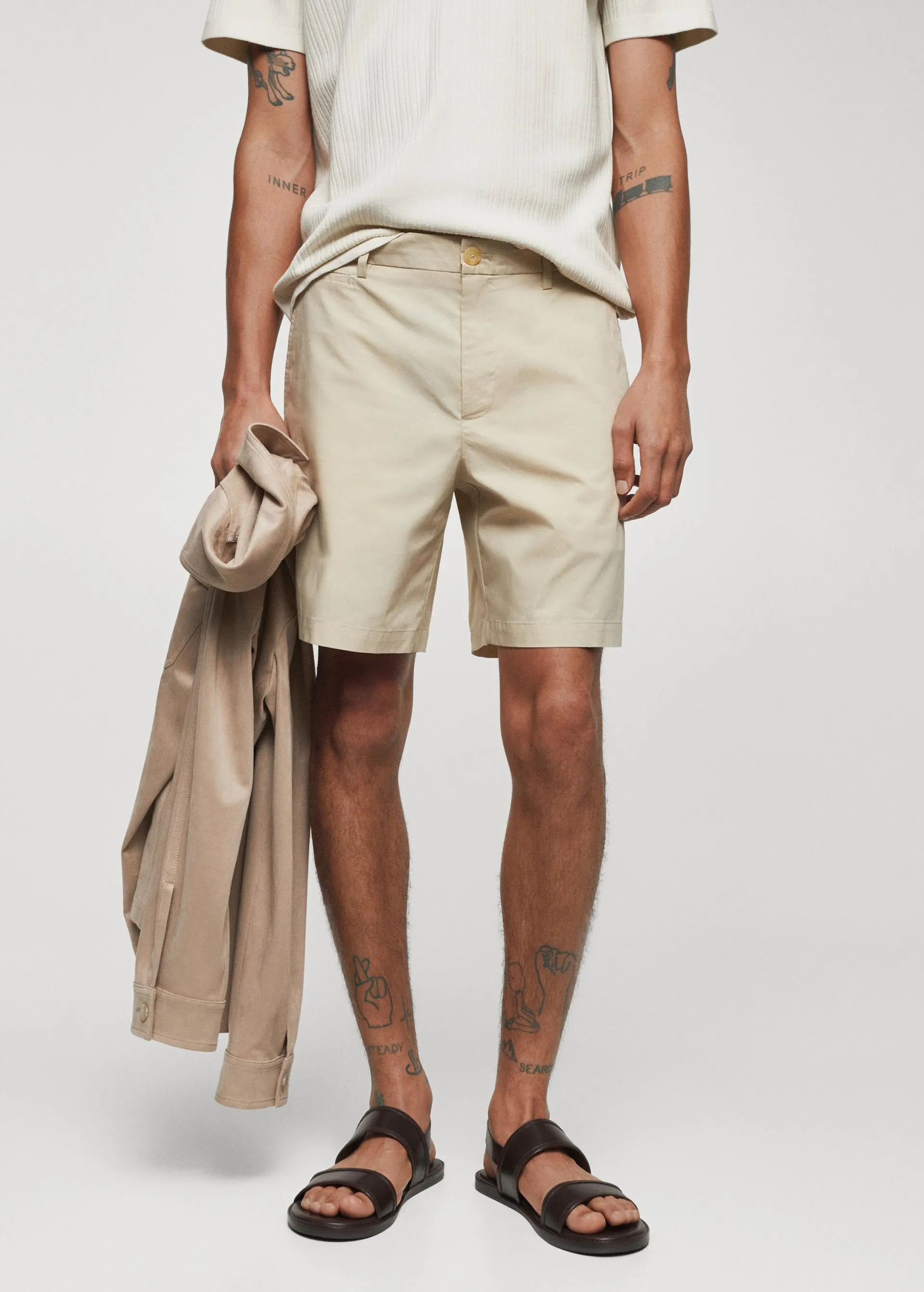 Bavlněné bermudy slim fit