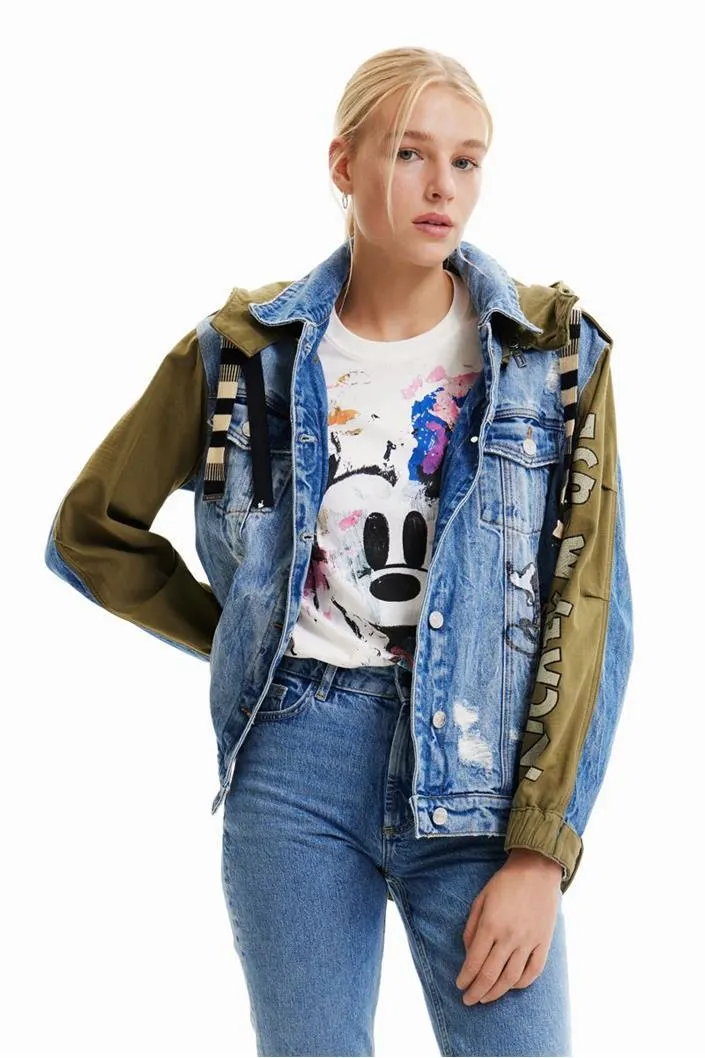 bunda Desigual Mickey verde militar
