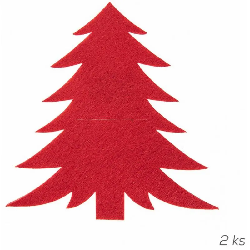 2x kapsa na příbory polyester STROMEK červená