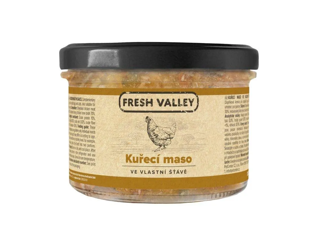 Sklenice Fresh Valley kuřecí maso ve vlastní šťávě 200g