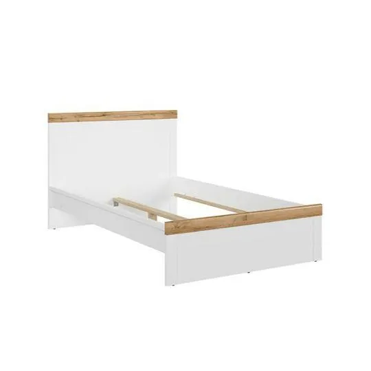 HOLTEN postel 120 cm, bílá/dub woltan