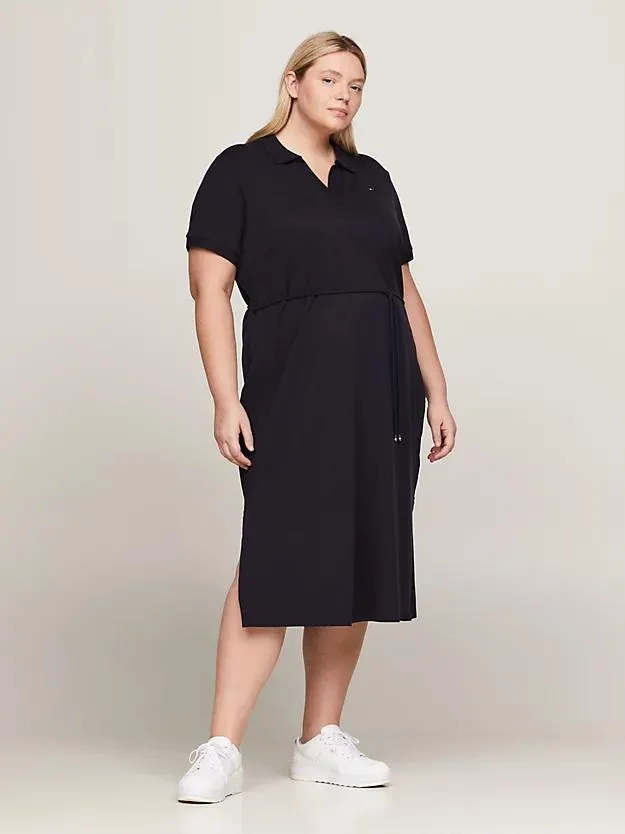 Curve Midi-Polokleid mit knopfloser Leiste