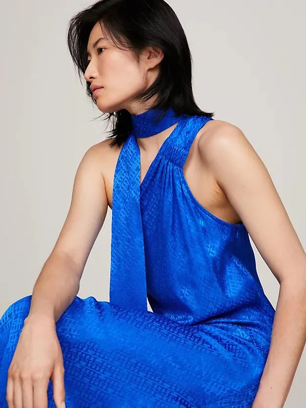 Tommy Hilfiger x Festive Jacquard Asymmetric TH Monogram Dress