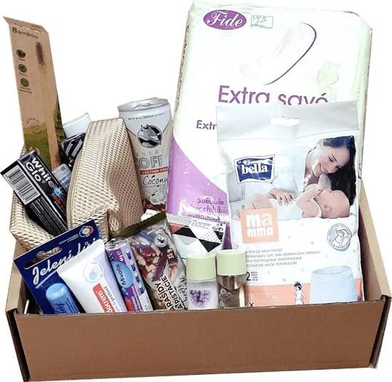 Box Plný Radosti Boxy pro maminky - Box do porodnice (velikost S/M)