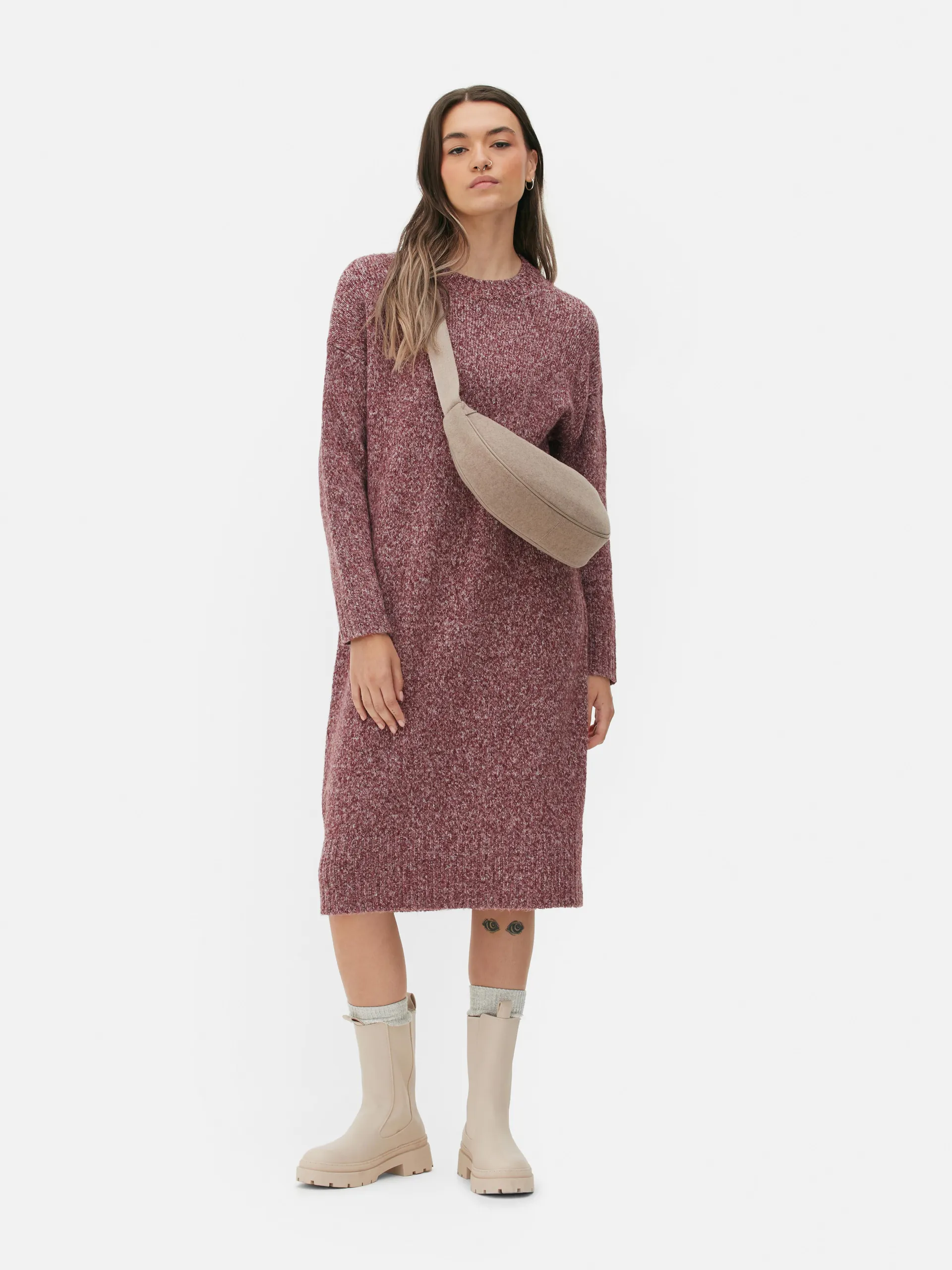 Svetrové midišaty z úpletu