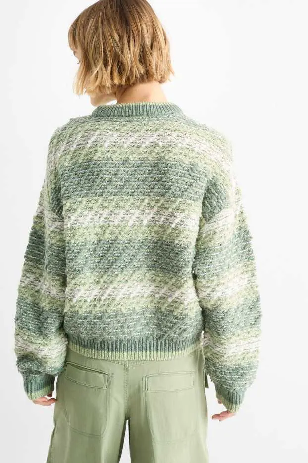 Svetr - strukturovaný - pruhovaný