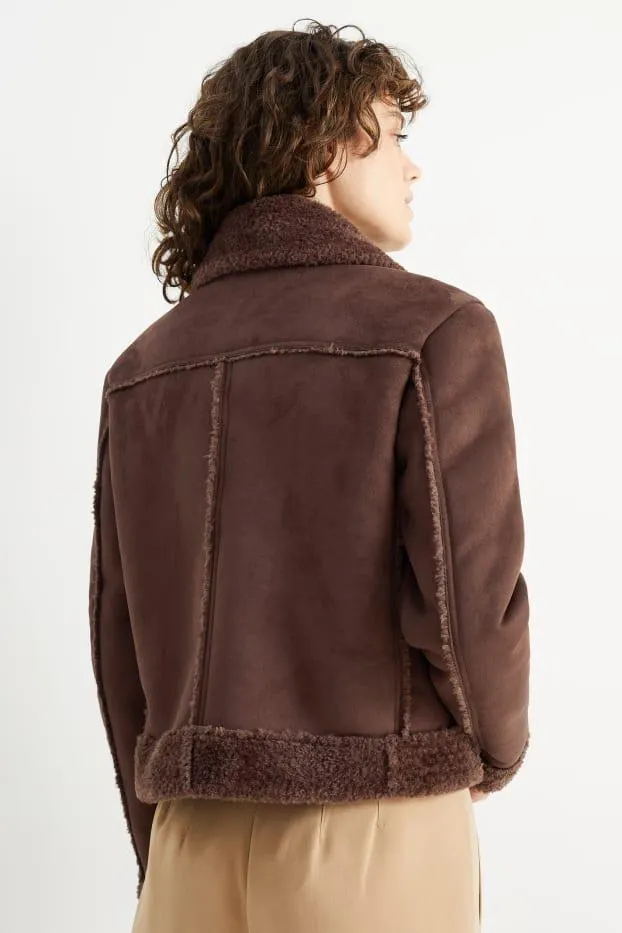 Motorkářská bunda - imitace semiše