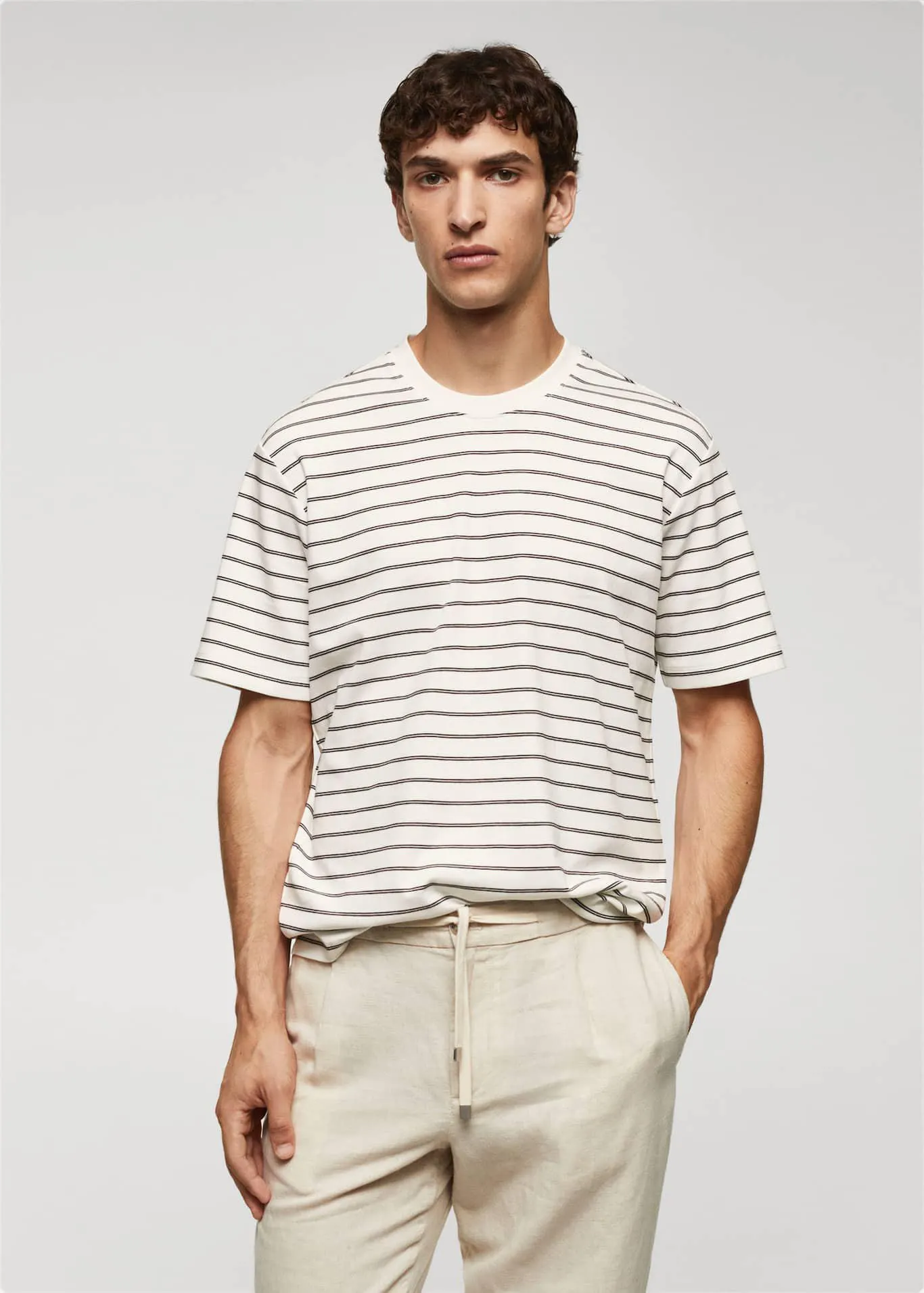 Striped 100% cotton t-shirt