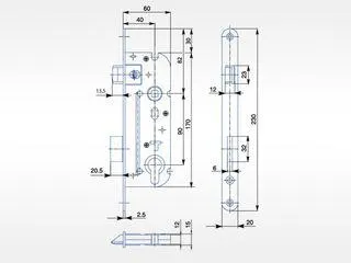 Zámek zadlabávací 02-04 P-L