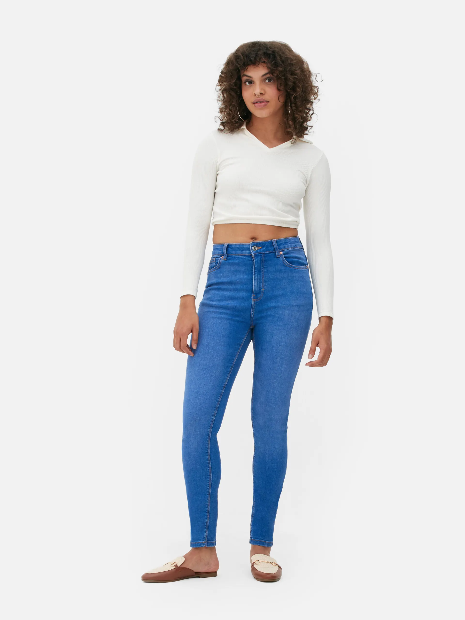 Skinny jeans met hoge taille