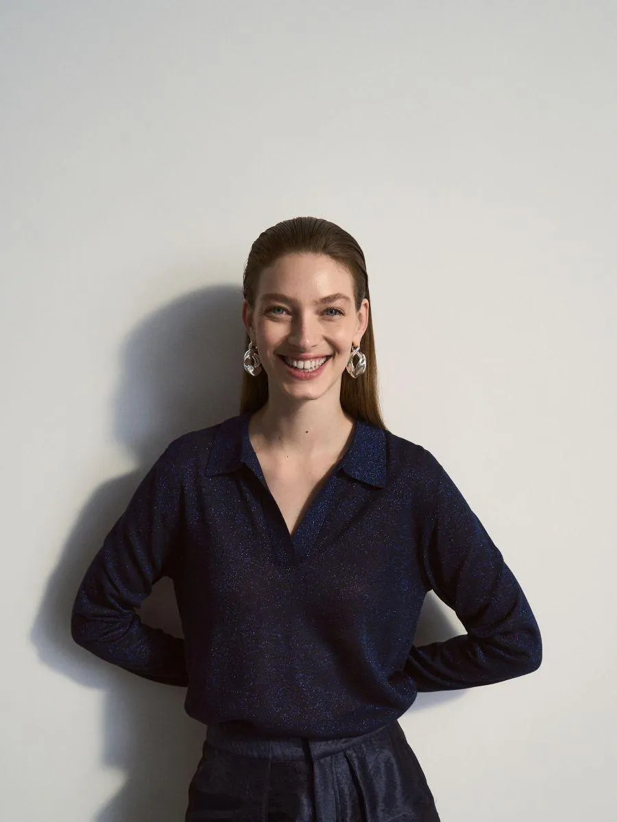 Pulover cu sclipici și conținut ridicat din viscoză