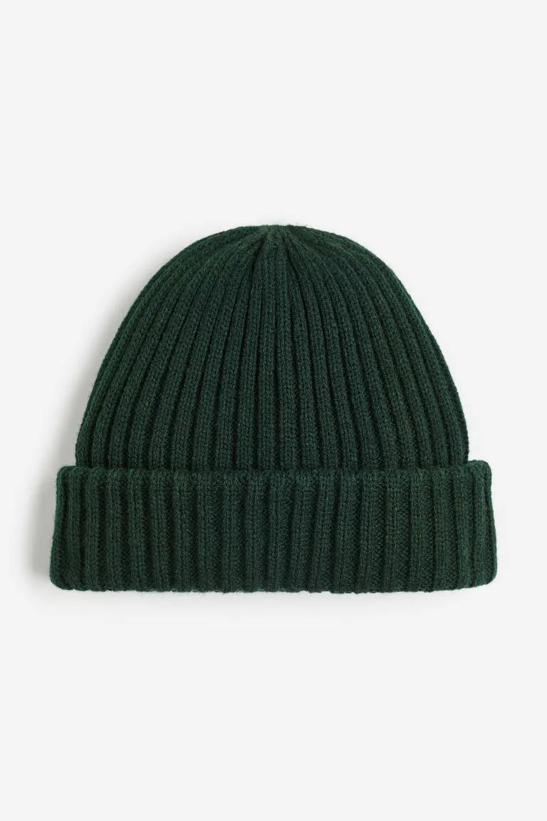 Rib-knit hat