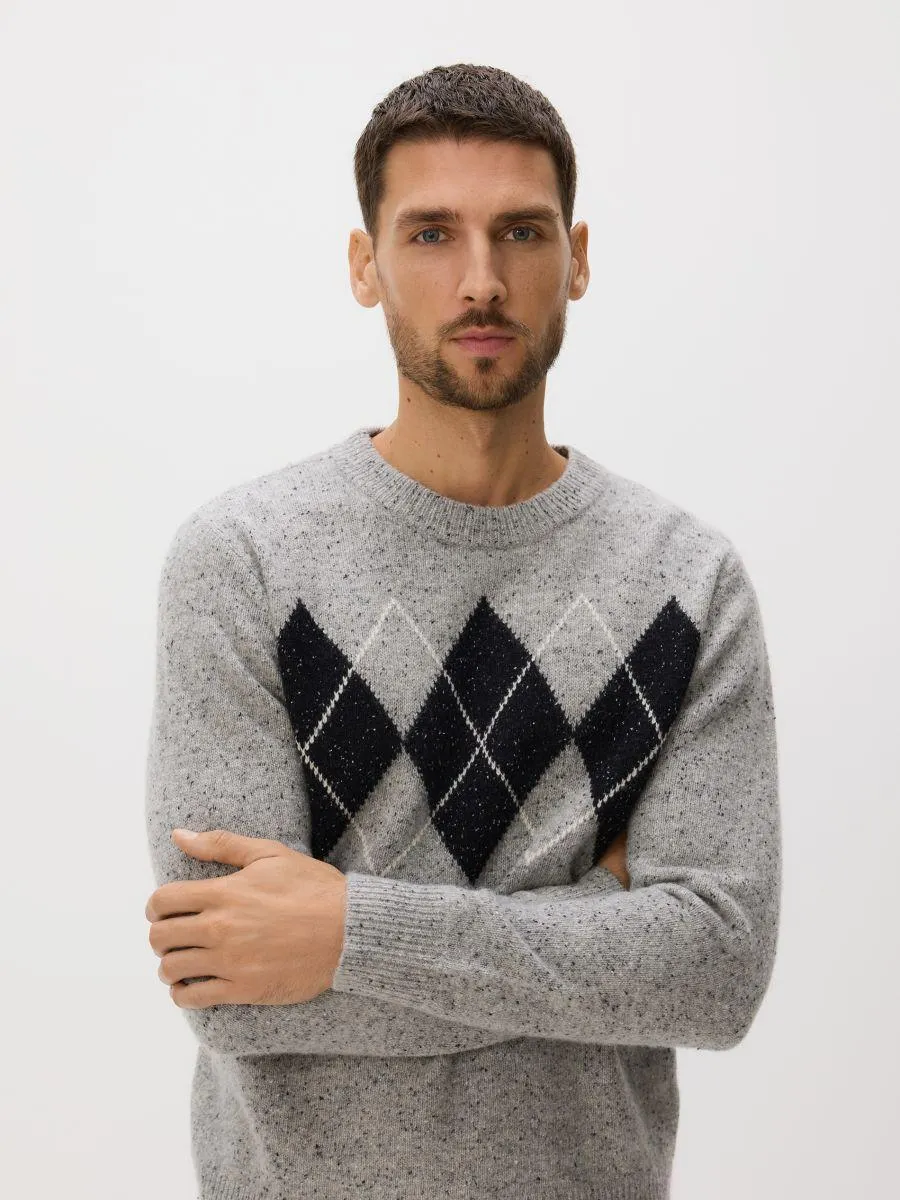Melírovaný svetr s vlnou