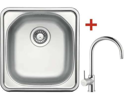 Nerezový dřez s baterií Sinks COMPACT 435 V+VITALIA 465 x 435 mm CMM4655VVICL