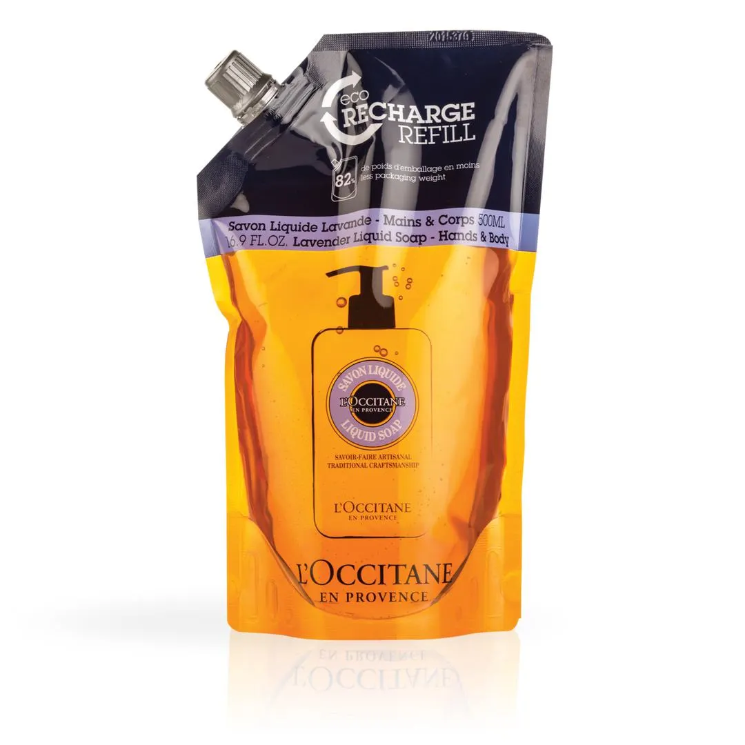 Tekuté mýdlo na ruce a tělo Bambucké máslo a Levandule (ekologická náhradní náplň)