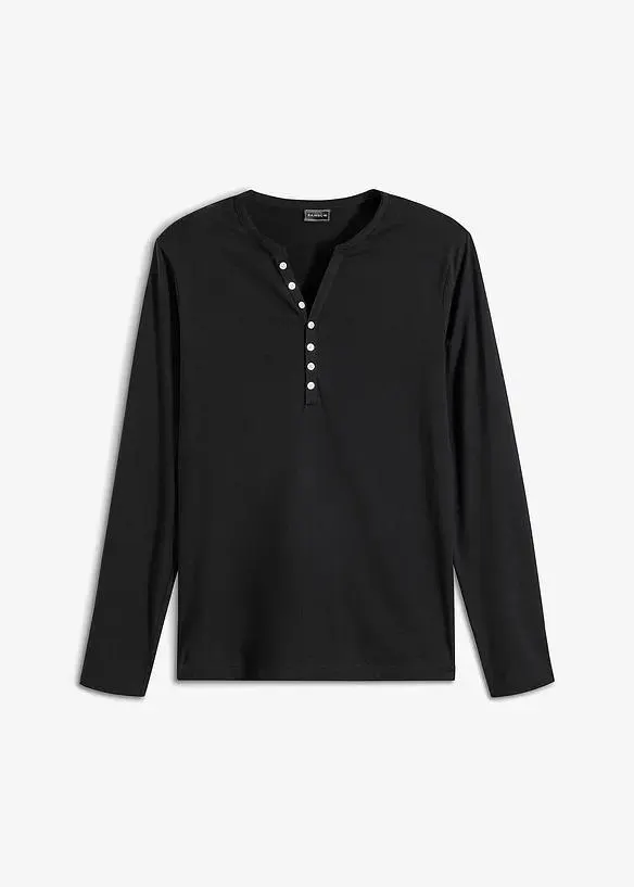 Henley triko dlouhým rukávem, Slim Fit, čistá organická bavlna