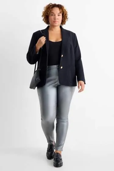 Plátěné kalhoty - high waist - skinny fit