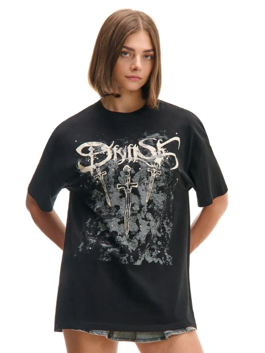 Černé tričko s potiskem