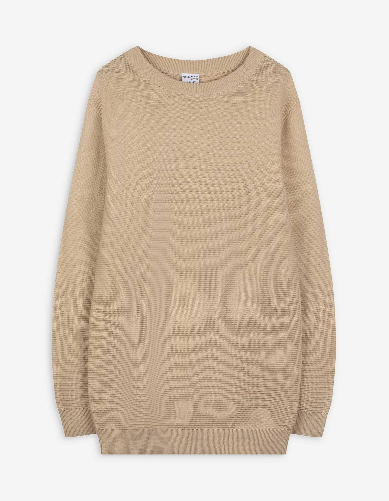 Pulovr - Žebrování - béžová