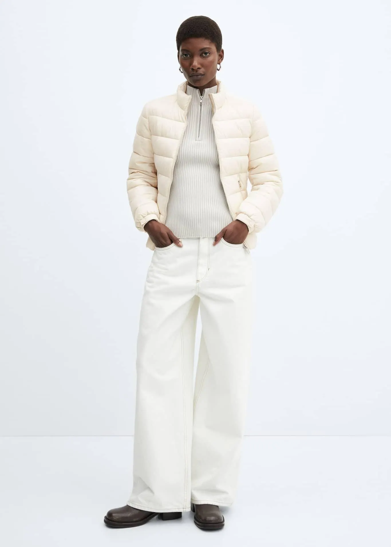 Prošívaná bunda anorak s kapsami