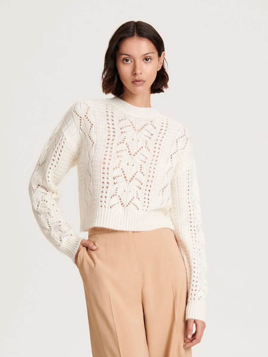 Svetr s ažurovým vzorem