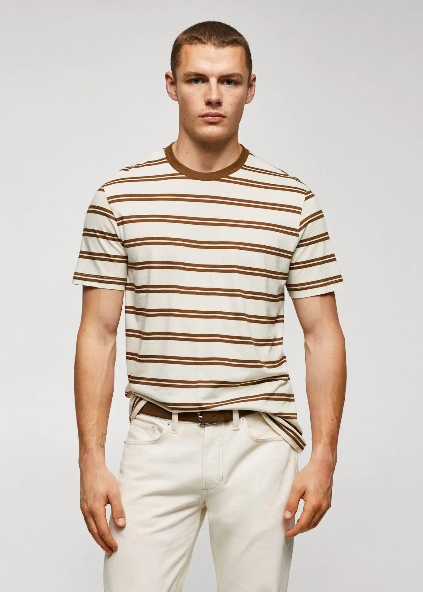 Cotton-modal striped t-shirt