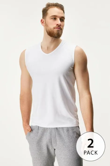 2PACK Bavlněný nátělník MEN-A Jared II - bílá