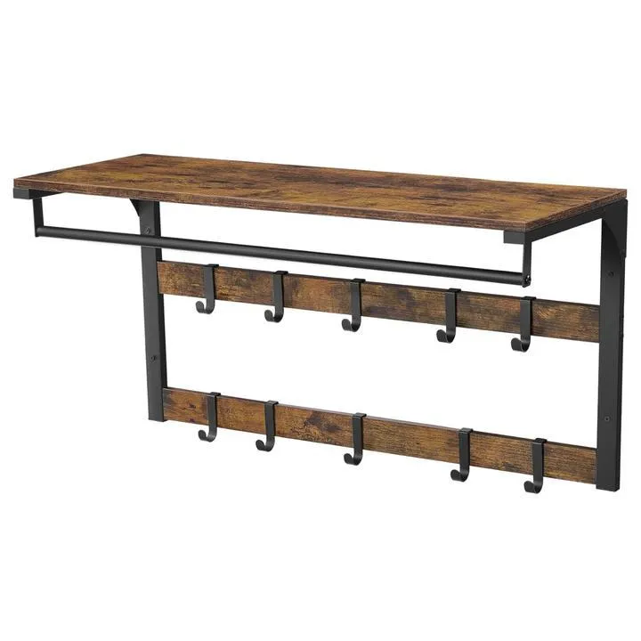 Nástěnný věšák MOUNTED 3 hnědá/černá