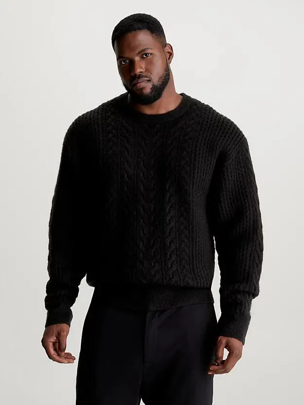 Wool Blend Cable Knit Jumper