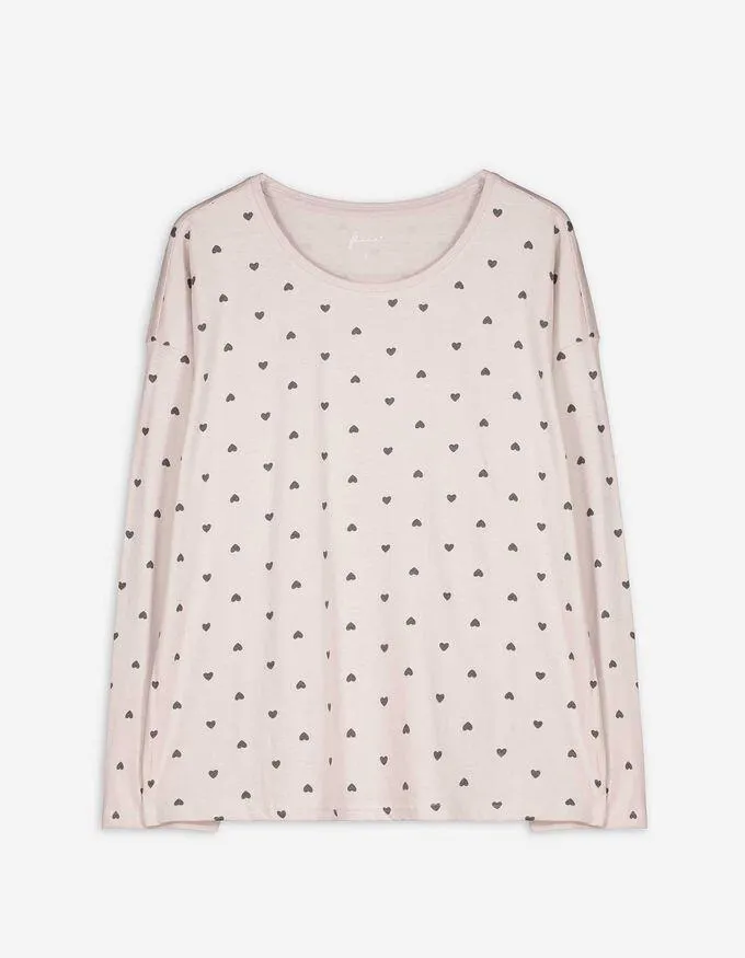 Horní pyžamový díl - Potisk po celé ploše - svetle šedá