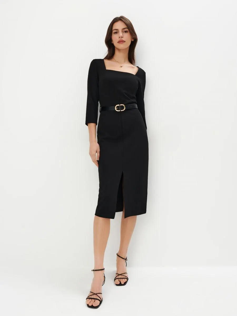 Midi šaty s opaskem