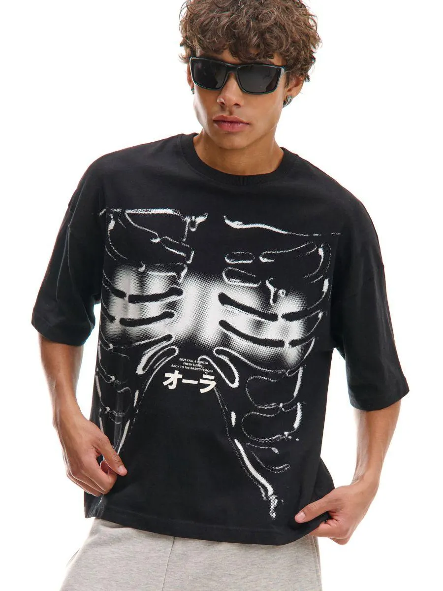 Černé tričko s potiskem