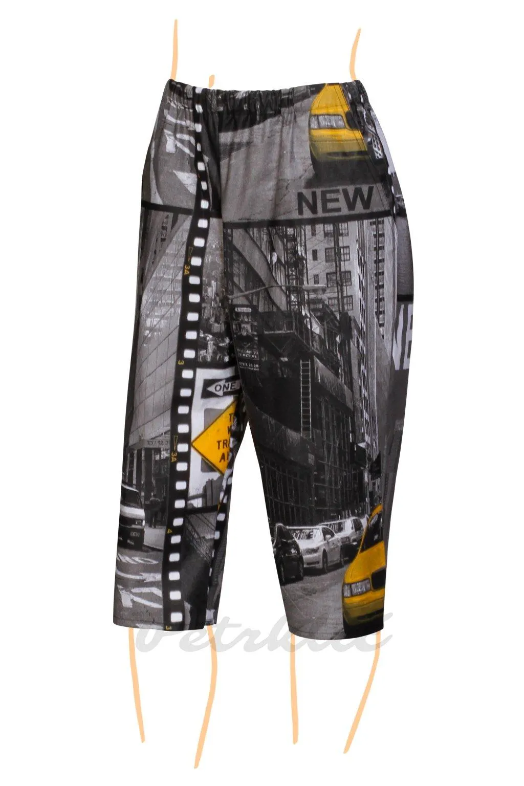 CAPRI NEW YORK - plátěné 77 cm s regulací gumy v pase