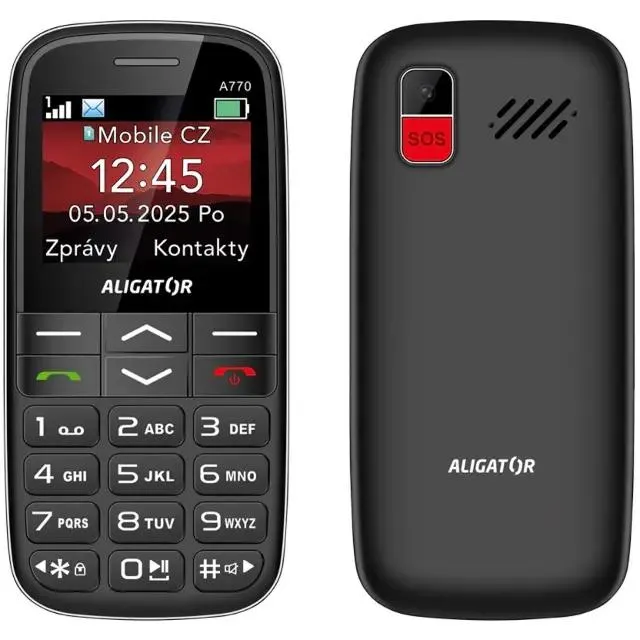 Aligator A770 Senior Black + nabíjecí stojánek