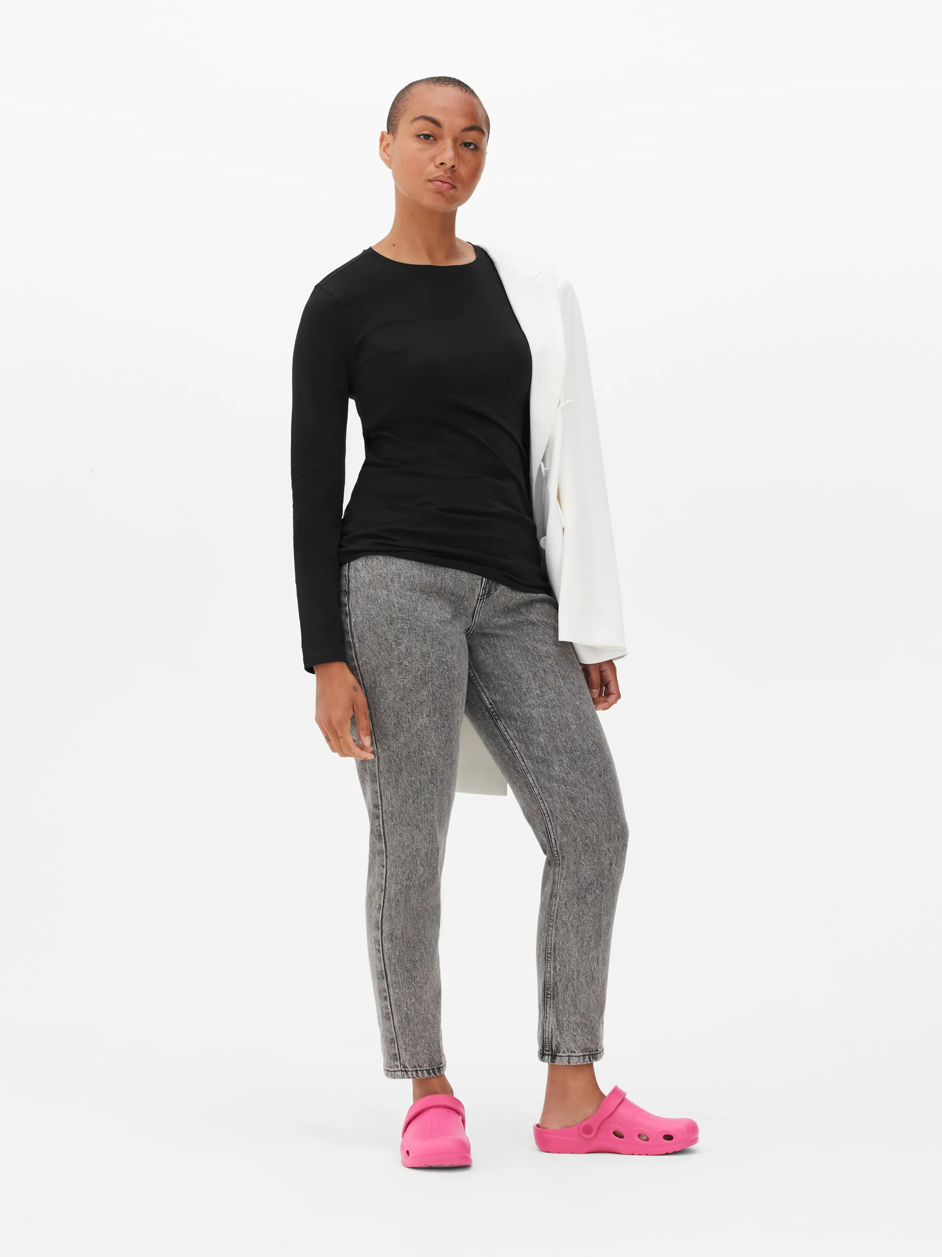 Strečový top s dlouhým rukávem