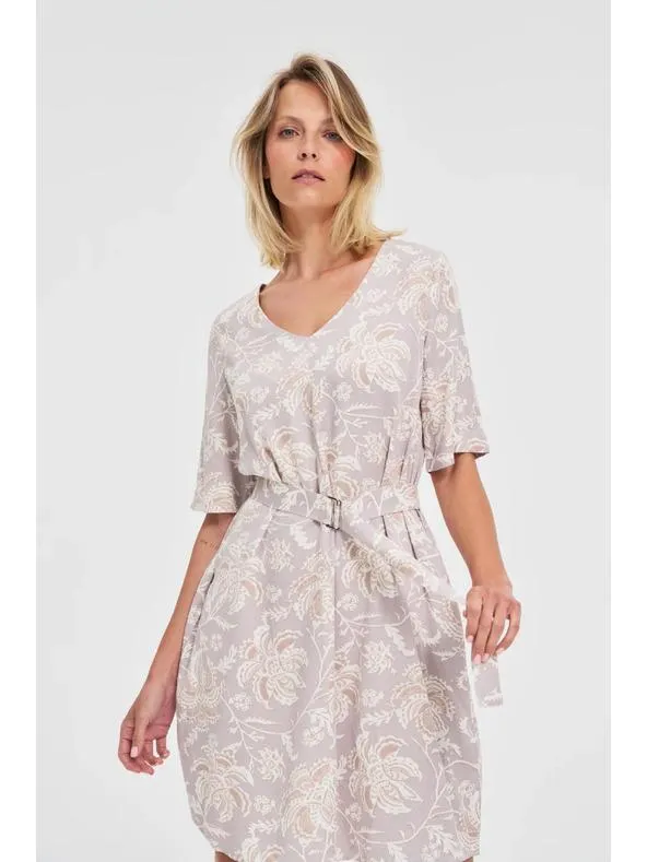 Dámské vzorované šaty Moodo s páskem