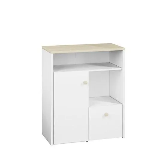 EMPOLI 10 komoda, bílá/buk