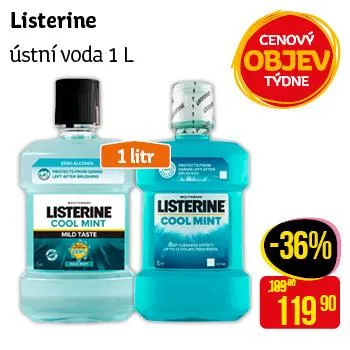 LISTERINE Cool Mint Mild Taste ústní voda 1l