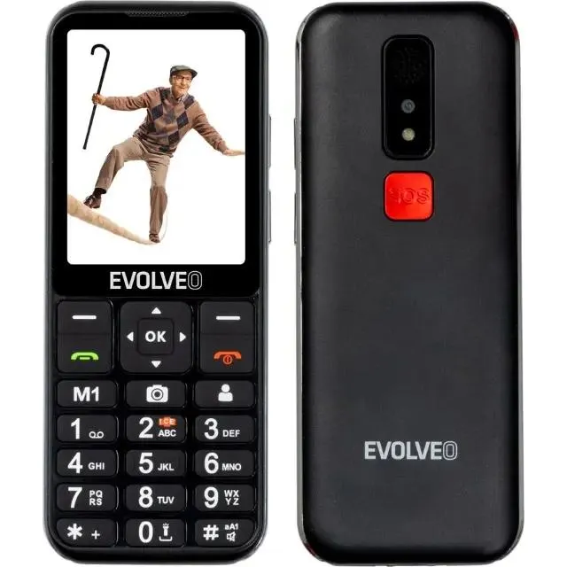 Evolveo EasyPhone LT 4G Black + nabíjecí stojánek