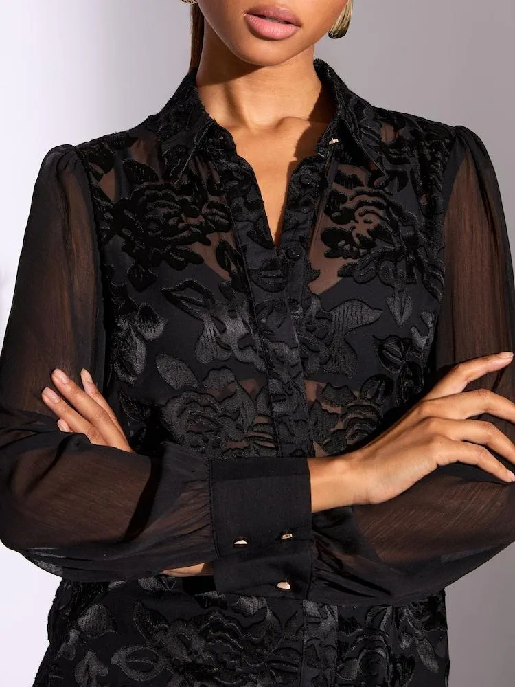 Lipsy Devoré se zapínáním na knoflíky Košile