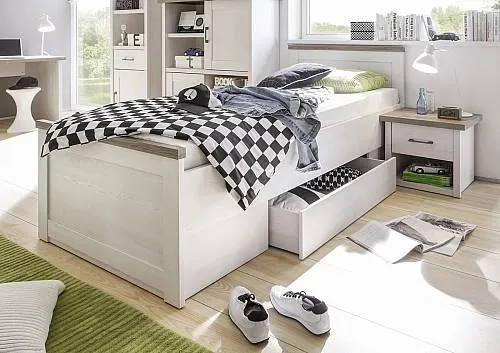 Postel LUCA 90cm, s úložným prostorem pinie/trufel