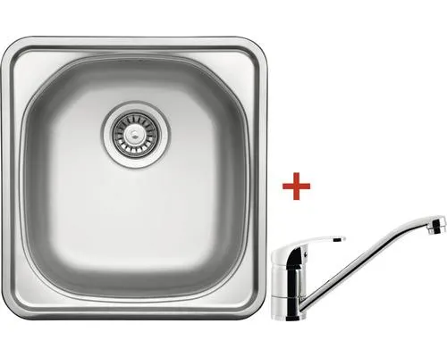 Nerezový dřez s baterií Sinks COMPACT 435 V+PRONTO 465 x 435 mm CMM4655VPRCL