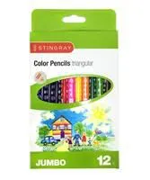 STINGRAY Pastelky JUMBO 12 ks, trojhranné