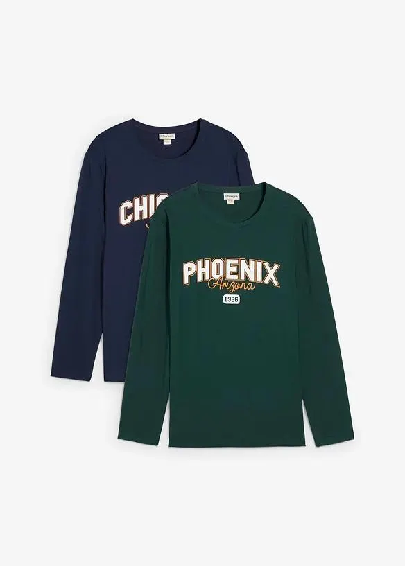 Tričko s dlouhým rukávem, z čisté organické bavlny (2 ks v balení)