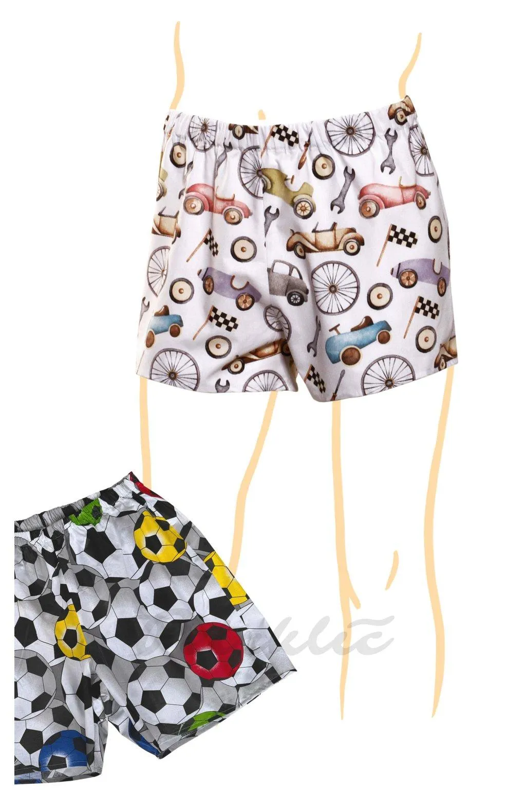 Bavlněné trenky nebo bermudy na spaní fotbalový míč 860968