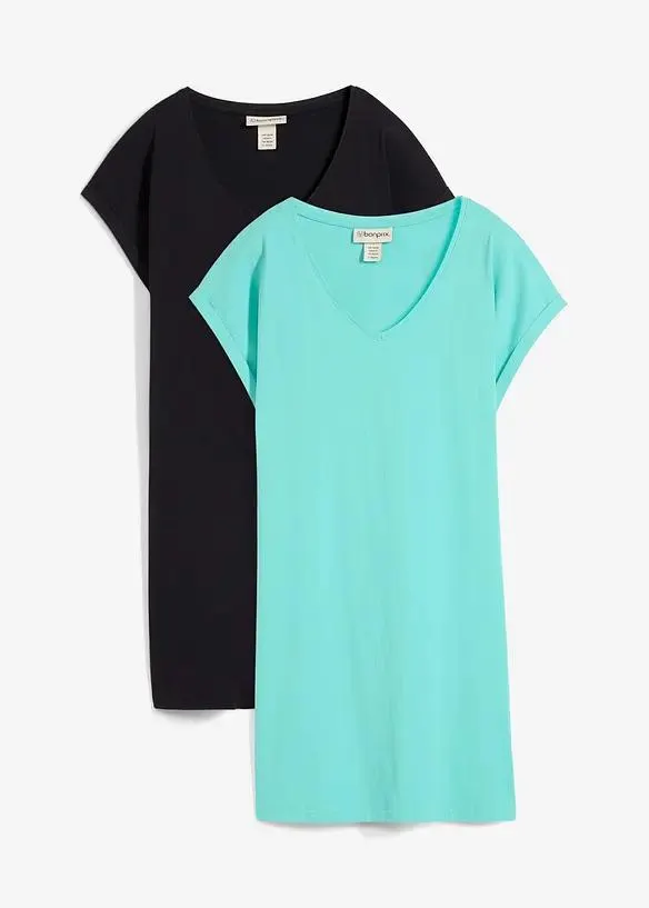 Úpletové šaty z čisté organické bavlny (2 ks v balení)