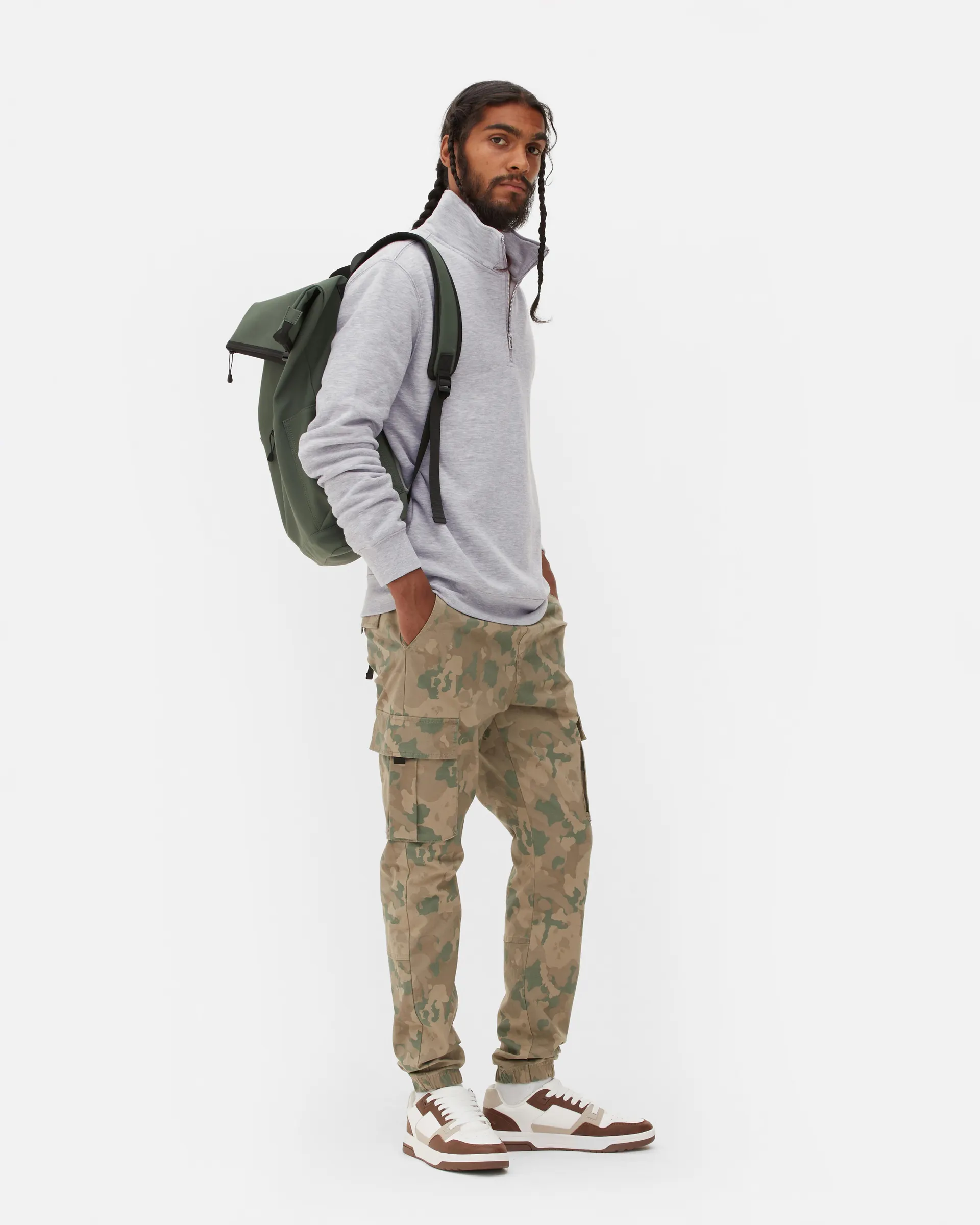 Essential-Sweatshirt mit Viertelreißverschluss