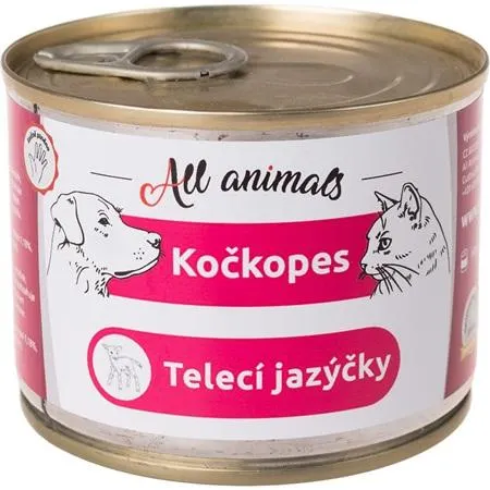 ALL ANIMALS Kočkopes konz. telecí jazýčky 200g